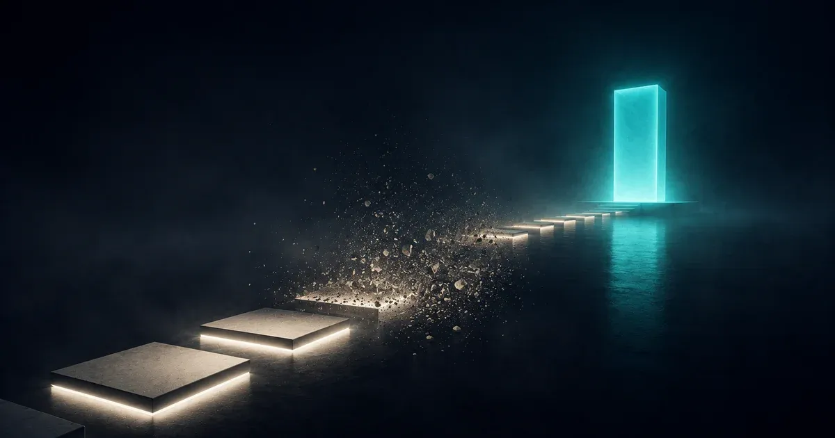 AI Agents Are Killing the Click, But Not the Brand: an AI agent in a chat bubble recommends Brand X and offers to book a demo, while a chain shatters next to a pixelated cursor and a glowing Brand X Recommended card.